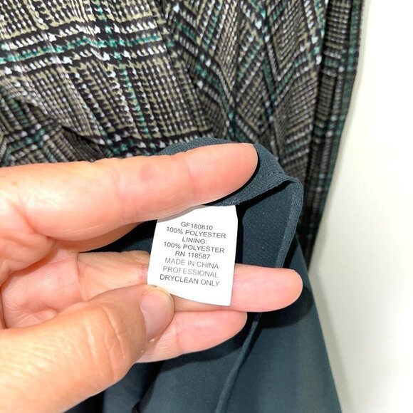 Grey Jason Wu Accordion Midi Skirt Womens Size 10 Lined Side Zipper Green Black - Picture 9 of 10